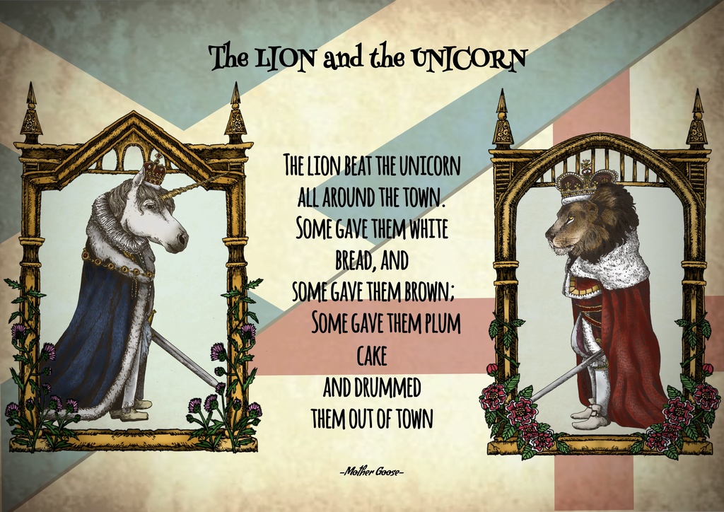 【ポストカード】ライオンとユニコーン