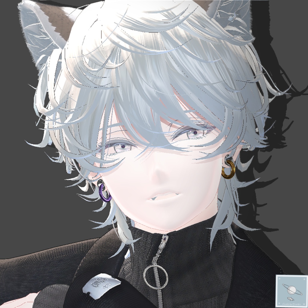 【斑霞-Hanka-くん対応】ホール・トンネルピアスと揺れるリング両耳セット 【色の組み合わせ16万通り以上】BodyPiasu+RingMM