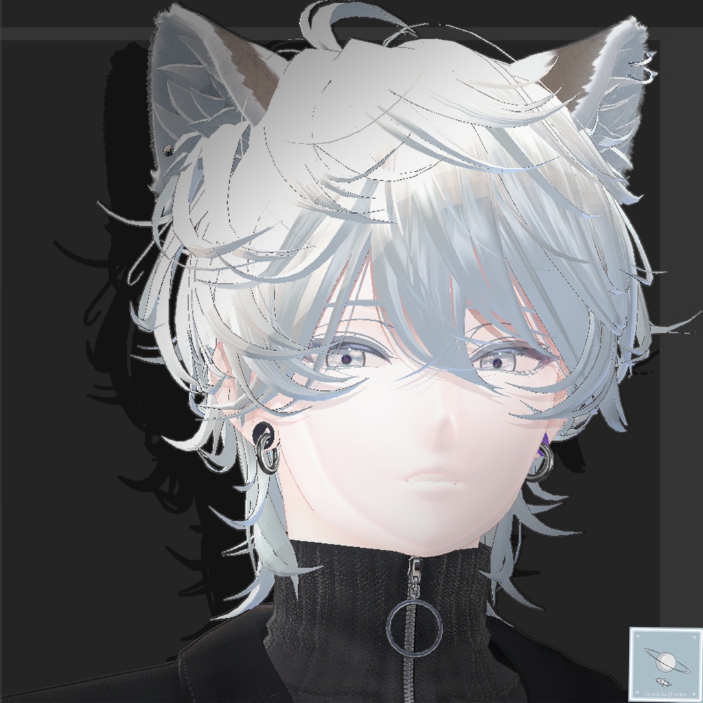 【斑霞-Hanka-くん対応】ホール・トンネルピアスと揺れるリング両耳セット 【色の組み合わせ16万通り以上】BodyPiasu+RingMM