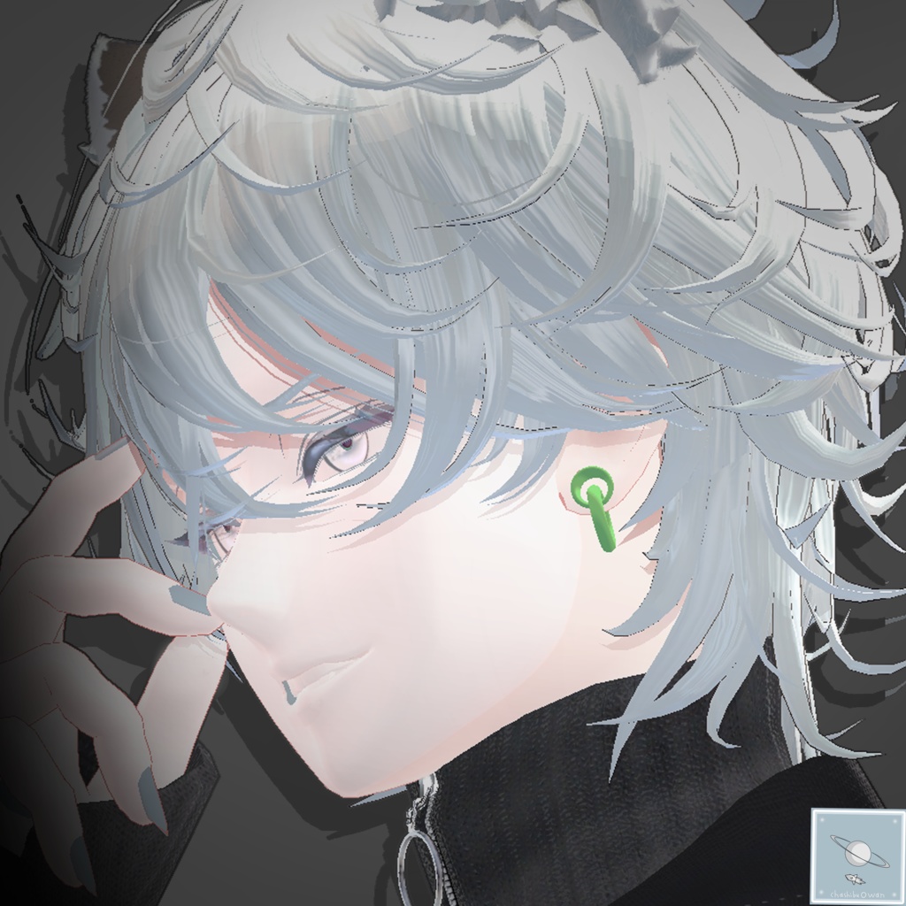 【斑霞-Hanka-くん対応】ホール・トンネルピアスと揺れるリング両耳セット 【色の組み合わせ16万通り以上】BodyPiasu+RingMM