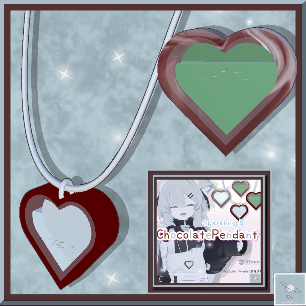 【真冬ちゃん以外も可！】♡泡がでるスパークリングハートチョコペンダント＆バッジ♡[簡単導入]