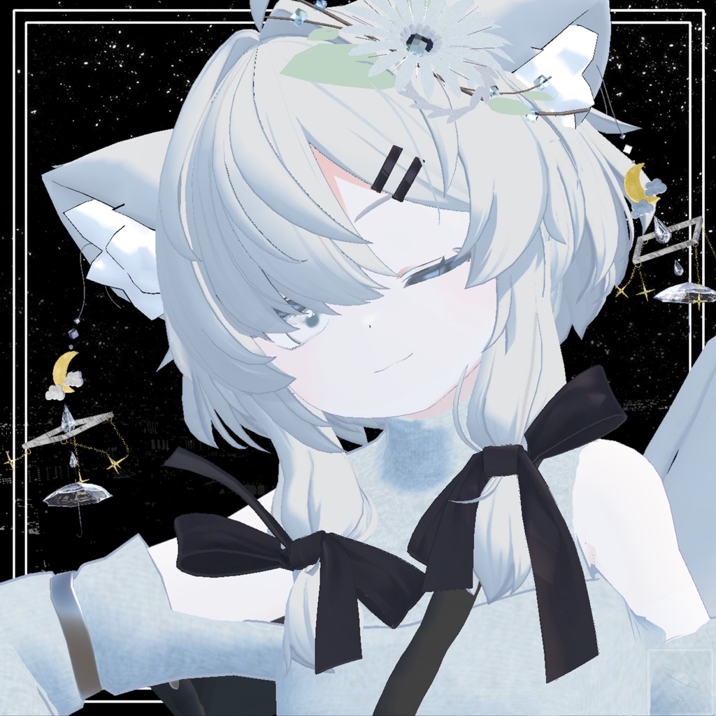 ✨【GW&100人目前記念】フォロワー99人感謝セール実施中!✨【簡単導入】耳と尻尾のピアス Under The Cloudy Moon【真冬ちゃん以外も可】