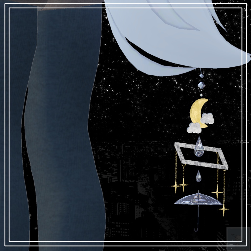 ✨【GW&100人目前記念】フォロワー99人感謝セール実施中!✨【簡単導入】耳と尻尾のピアス Under The Cloudy Moon【真冬ちゃん以外も可】