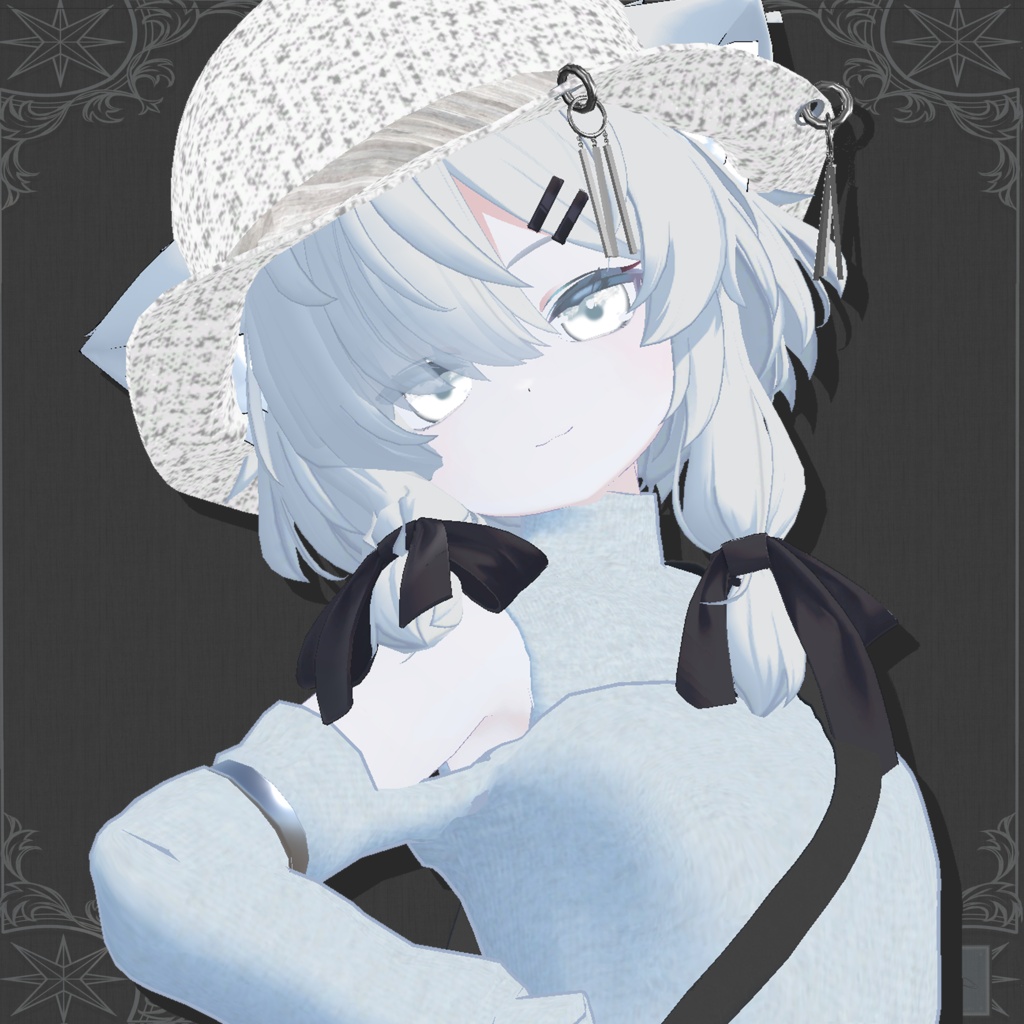 【真冬ちゃん対応】ゆれるアクセサリー付帽子【簡単ポン置き】