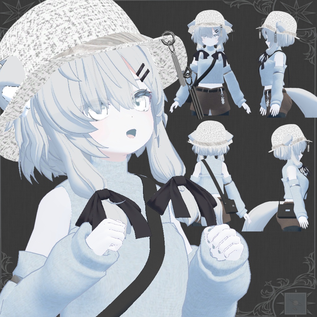 【真冬ちゃん対応】ゆれるアクセサリー付帽子【簡単ポン置き】