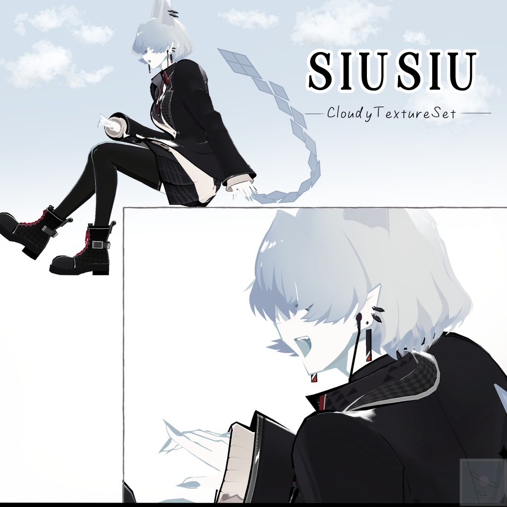 ☁【SIUSIUちゃん用】雲の瞳テクスチャーセット☁Cloudy Eyes & body & Nail & Hair texture ☁テクスチャーセット