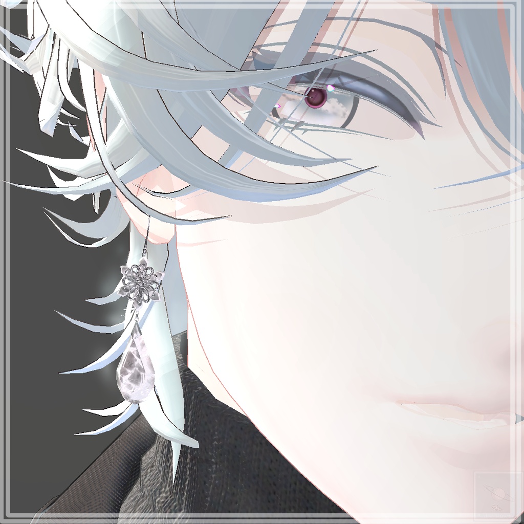【7アバター対応】アイスドロップピアス 【簡単ポン置き】
