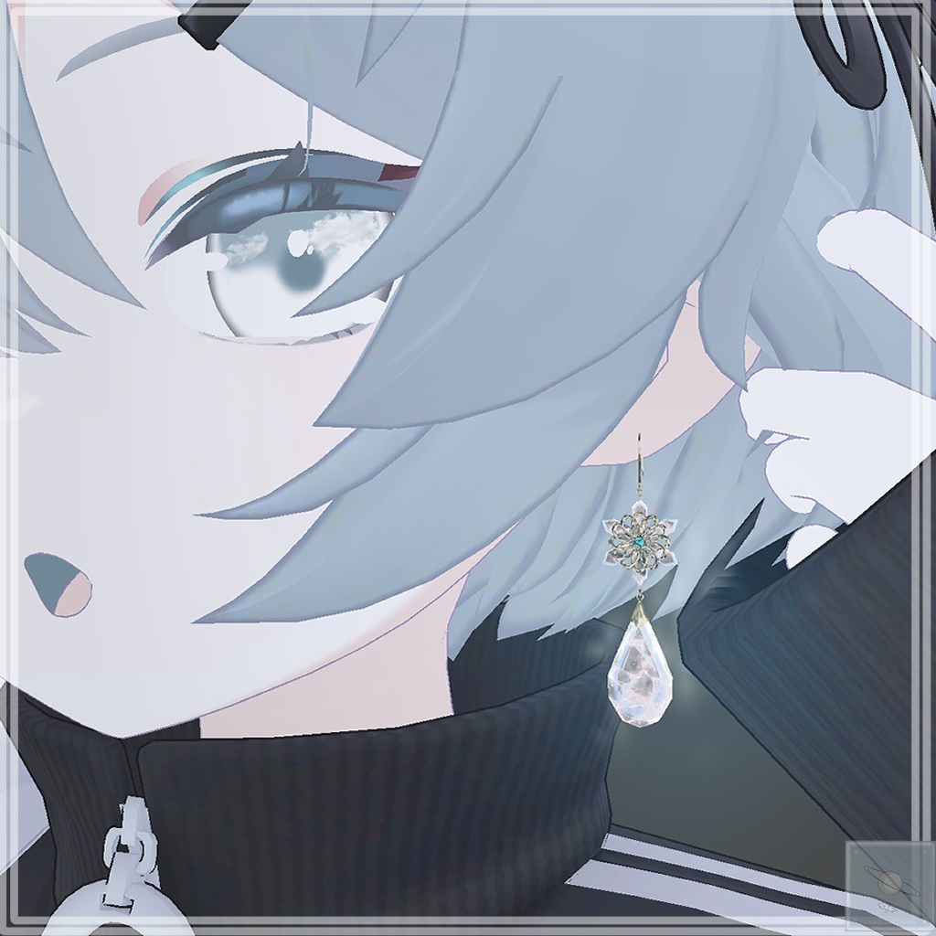 【7アバター対応】アイスドロップピアス 【簡単ポン置き】