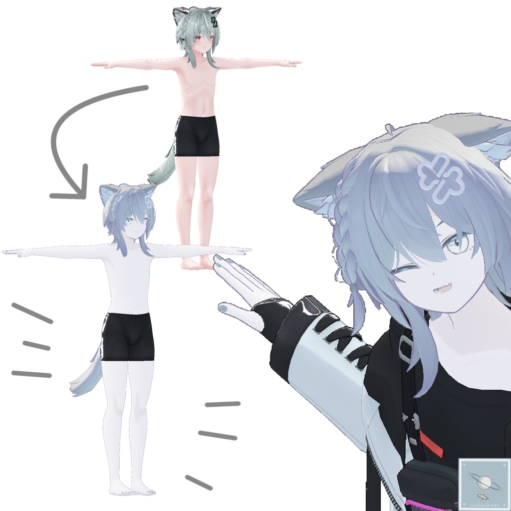 ☁【キリサメくん用】雲の瞳テクスチャーセット☁Cloudy Eyes & body & Nail & Hair texture ☁テクスチャーセット