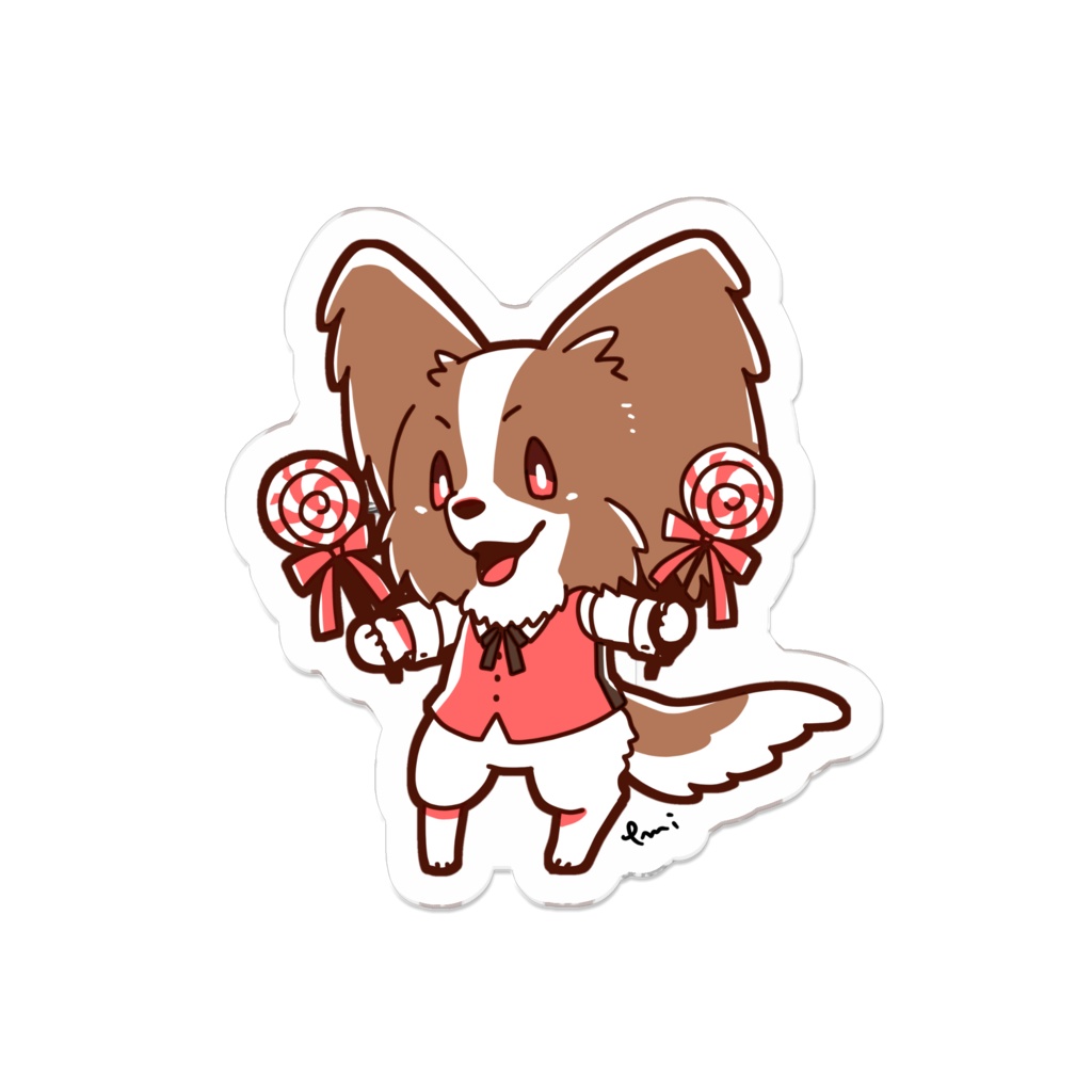 アクリルバッジ(パピヨン)