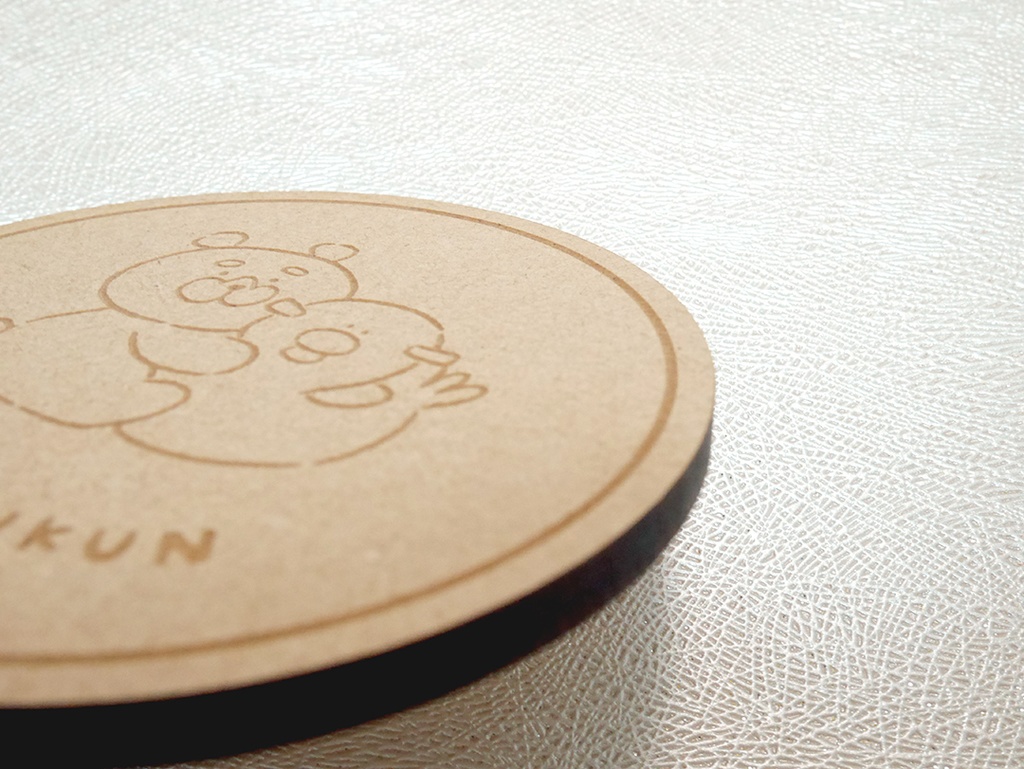 おじまるくん木製コースター