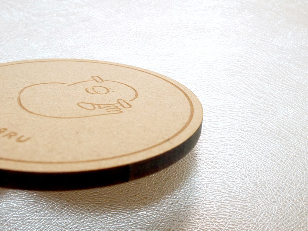 おじまるくん木製コースター