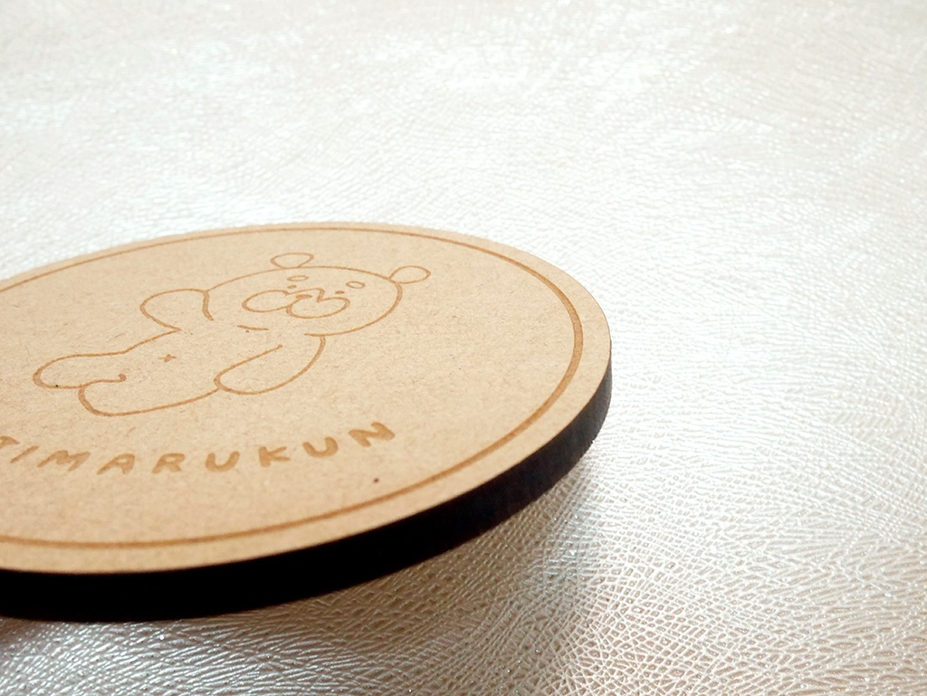 おじまるくん木製コースター