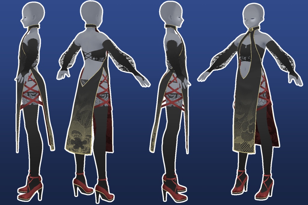 【VRoid衣装】すけあみチャイナ