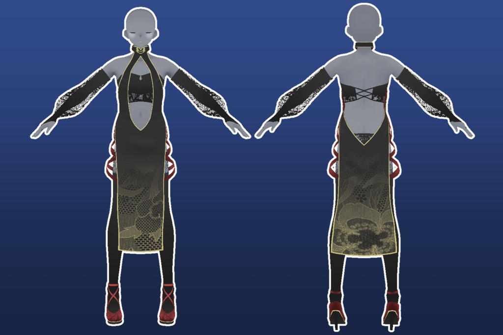 【VRoid衣装】すけあみチャイナ