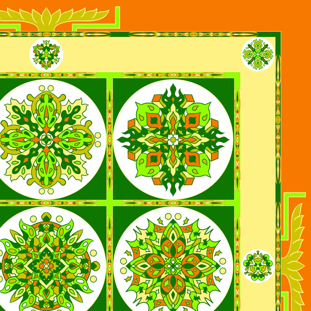 【ポスター】線対金剛界曼荼羅《彩色》豪華版  緑①  全5サイズ