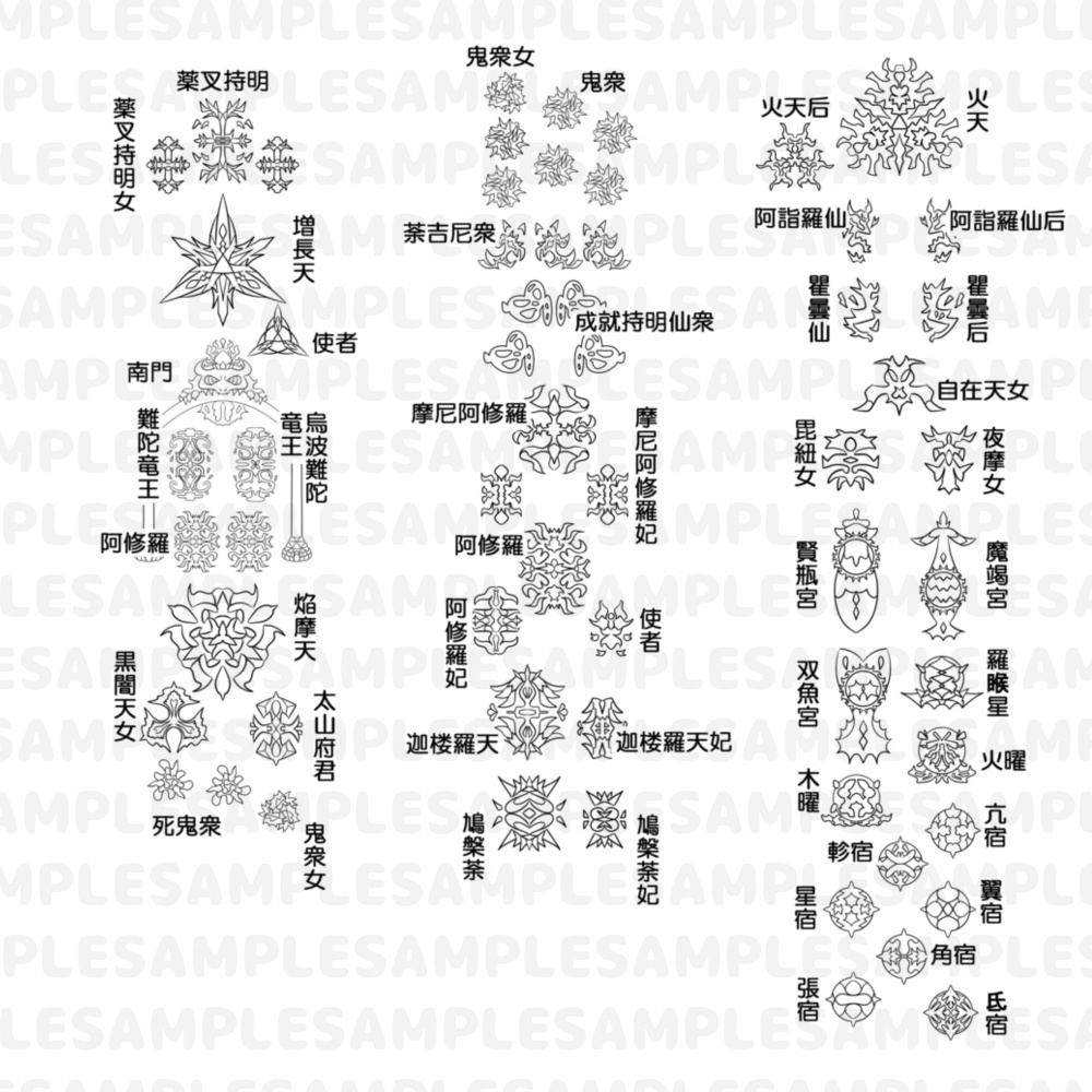 【線対胎蔵曼荼羅ぬりえ】最外院北