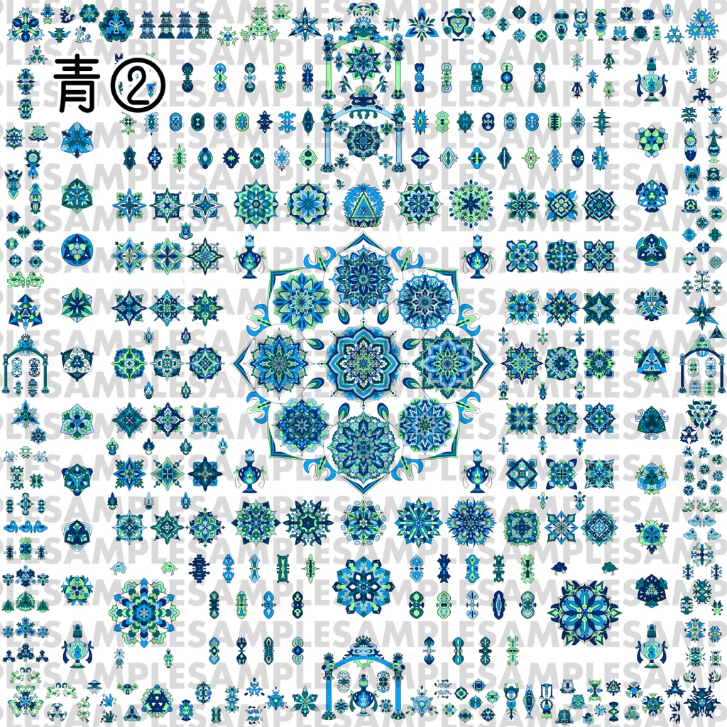 【ダウンロード】線対胎蔵曼荼羅【彩色】  全6種