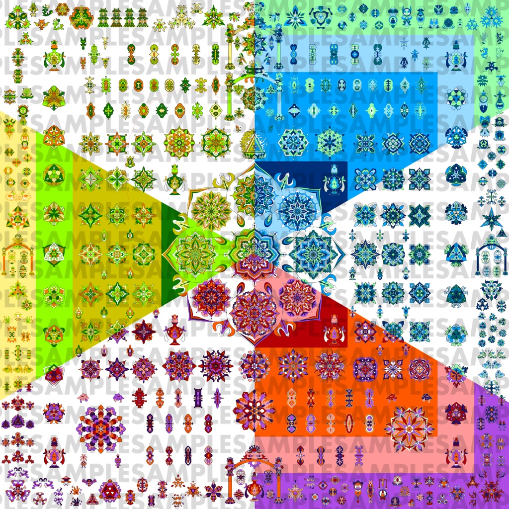 【ダウンロード】線対胎蔵曼荼羅【彩色】 全6種