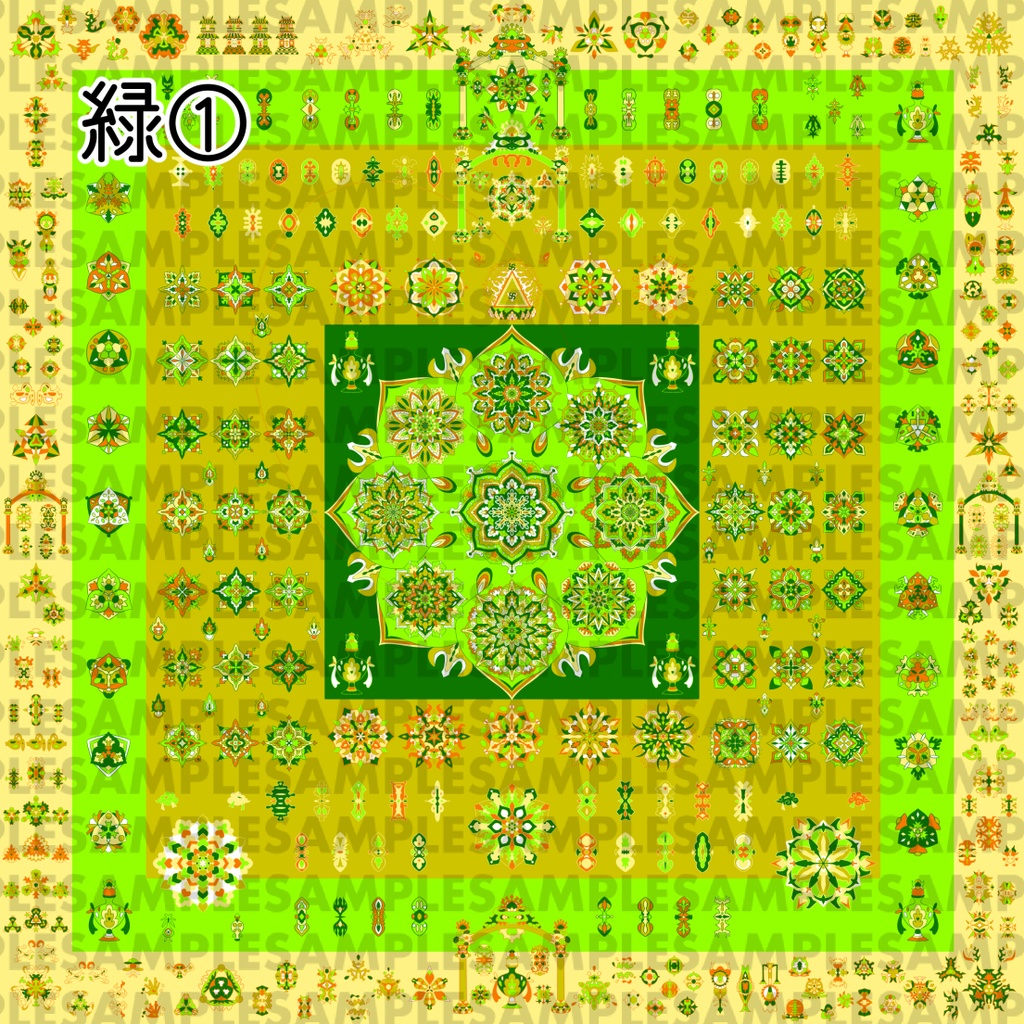 【ダウンロード】線対胎蔵曼荼羅【彩色】  全6種