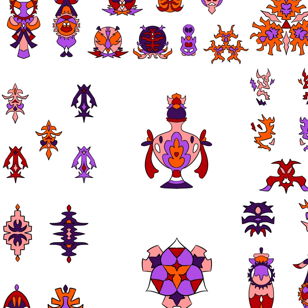 【ダウンロード】線対胎蔵曼荼羅【彩色】  全6種