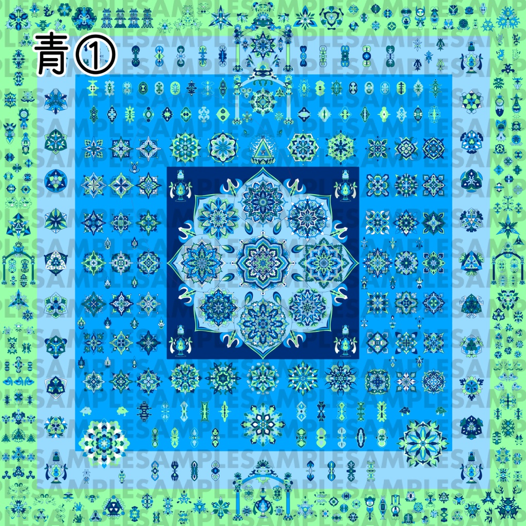 【ダウンロード】線対胎蔵曼荼羅【彩色】  全6種