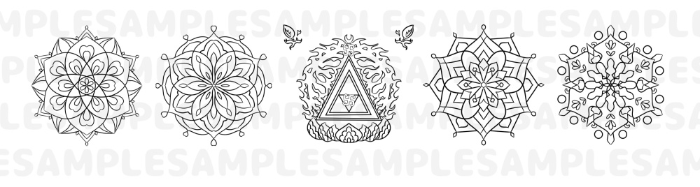 【ダウンロード】線対胎蔵曼荼羅ぬりえセット