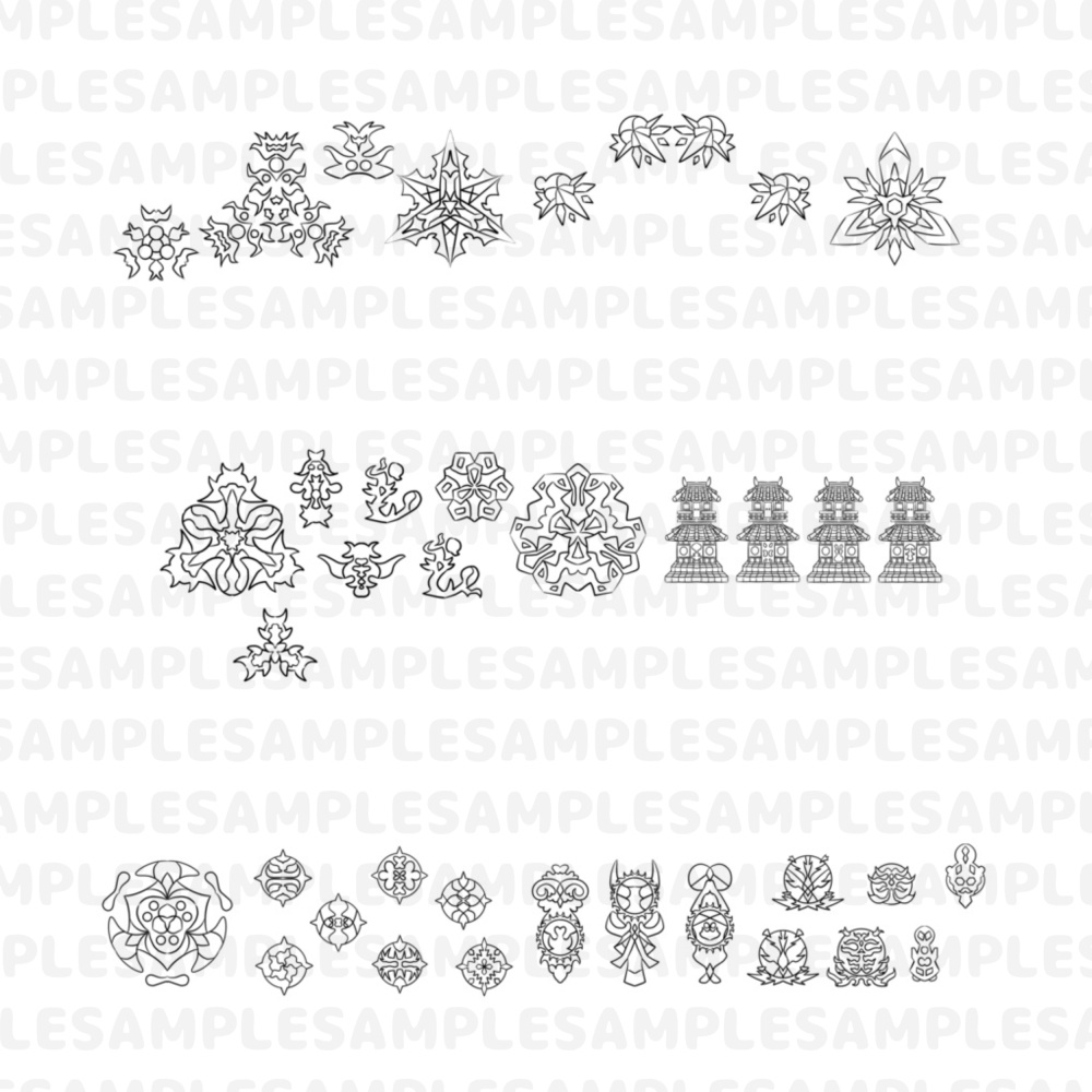 【ダウンロード】線対胎蔵曼荼羅ぬりえセット