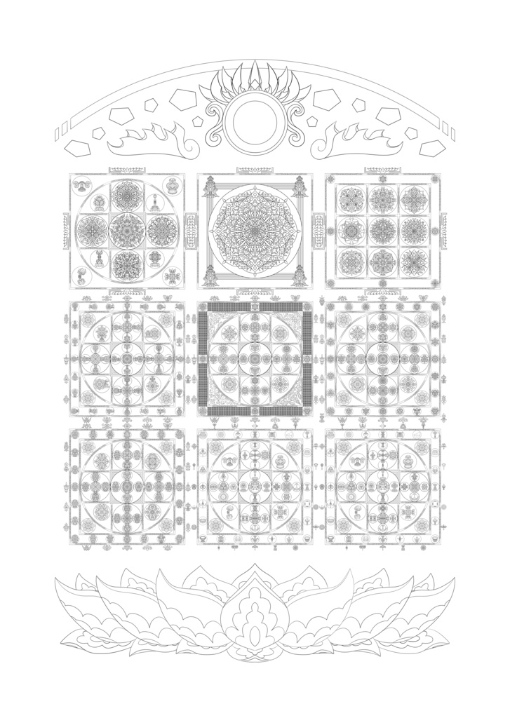 【ダウンロード】線対金剛界曼荼羅 全5種