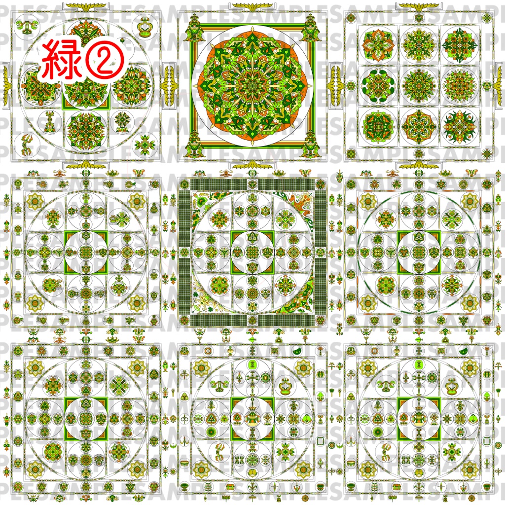 【ダウンロード】線対金剛界曼荼羅【彩色】 全6種