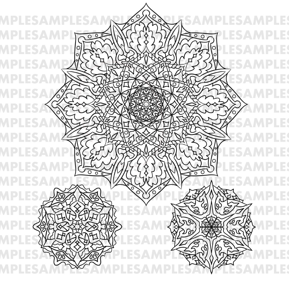 【線対薬師瑠璃光曼荼羅ぬりえ】薬師三尊