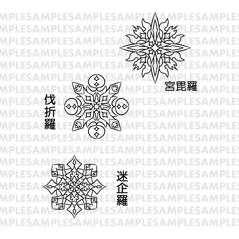 【線対薬師瑠璃光曼荼羅ぬりえ】十二神将④酉戌亥