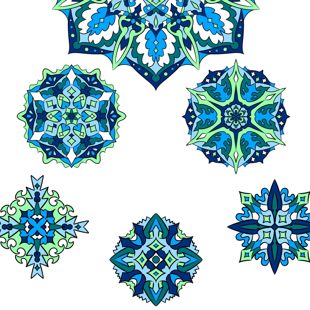 【ダウンロード】線対薬師瑠璃光曼荼羅【彩色】 全6種