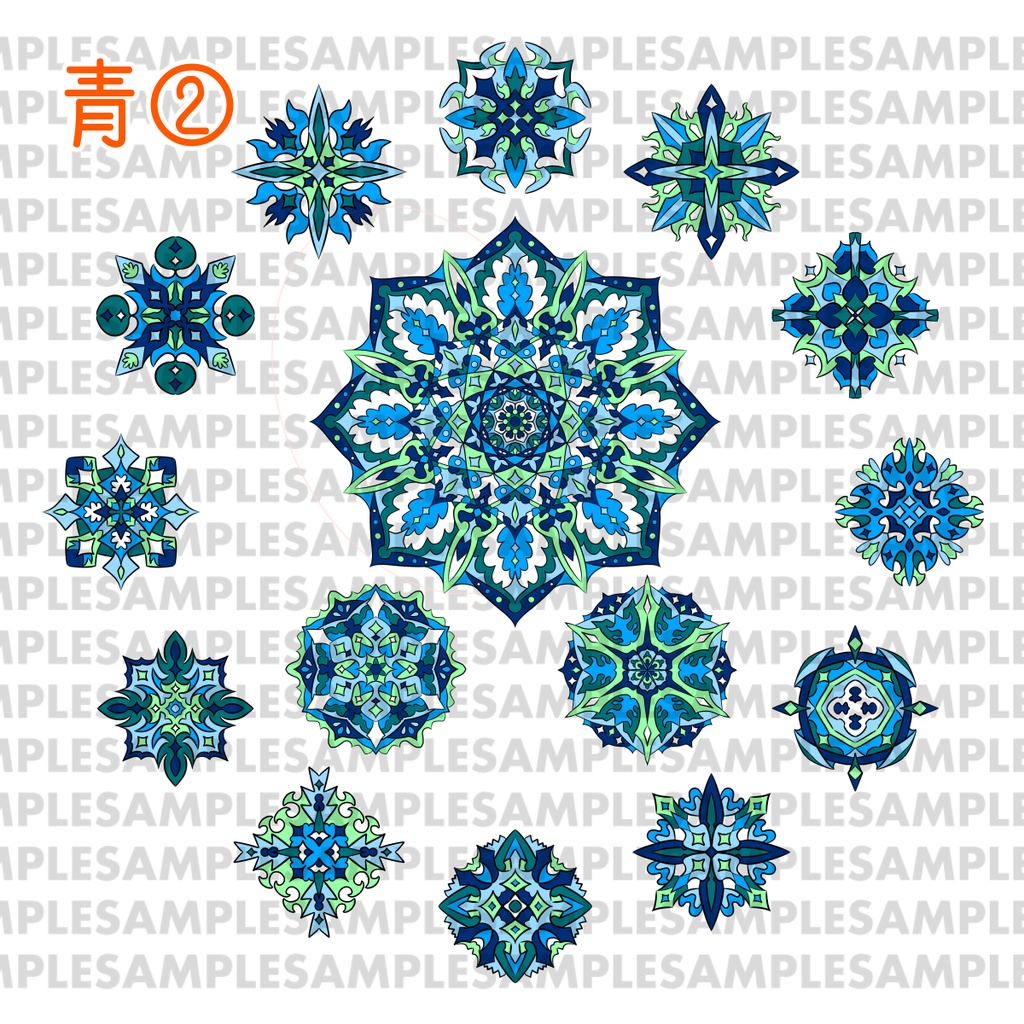 【ダウンロード】線対薬師瑠璃光曼荼羅【彩色】 全6種