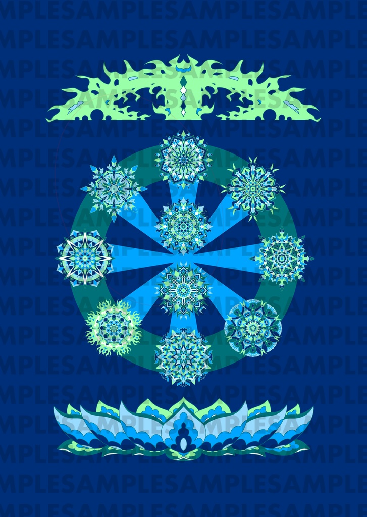 【ダウンロード】線対十忿怒尊曼荼羅【彩色】豪華版 全6種