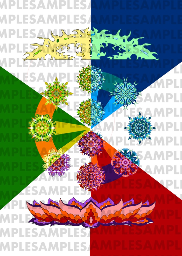 【ダウンロード】線対十忿怒尊曼荼羅【彩色】豪華版 全6種