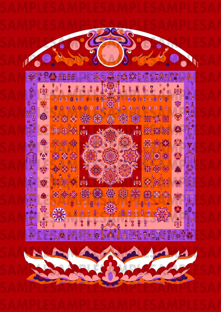 【ポストカード】線対胎蔵曼荼羅《彩色》豪華版 全6種