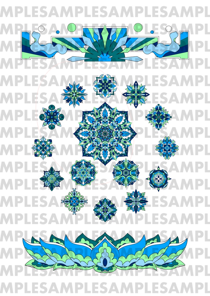 【ポストカード】線対薬師瑠璃光曼荼羅《彩色》豪華版 全6種