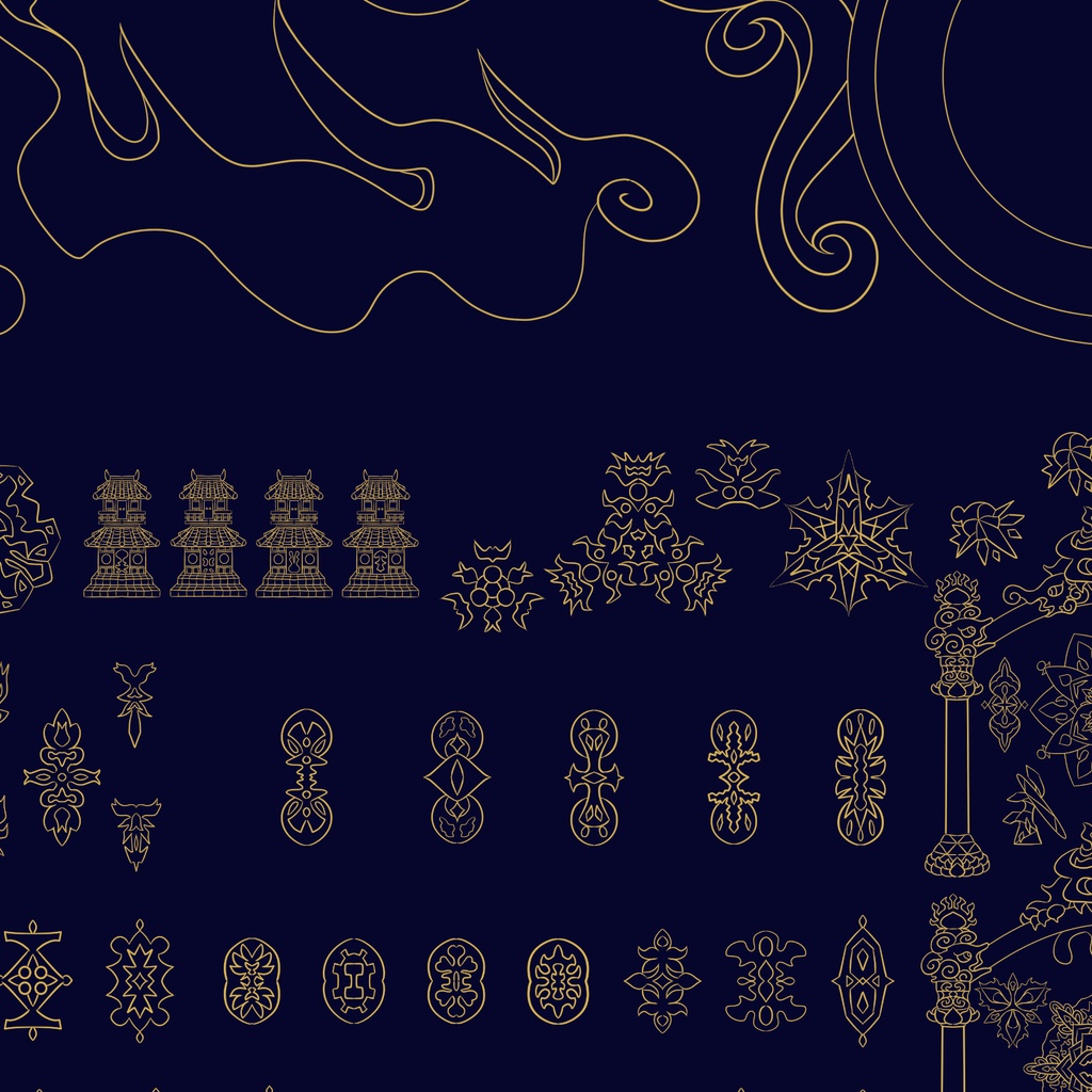 【ポストカード】線対胎蔵曼荼羅 全4種