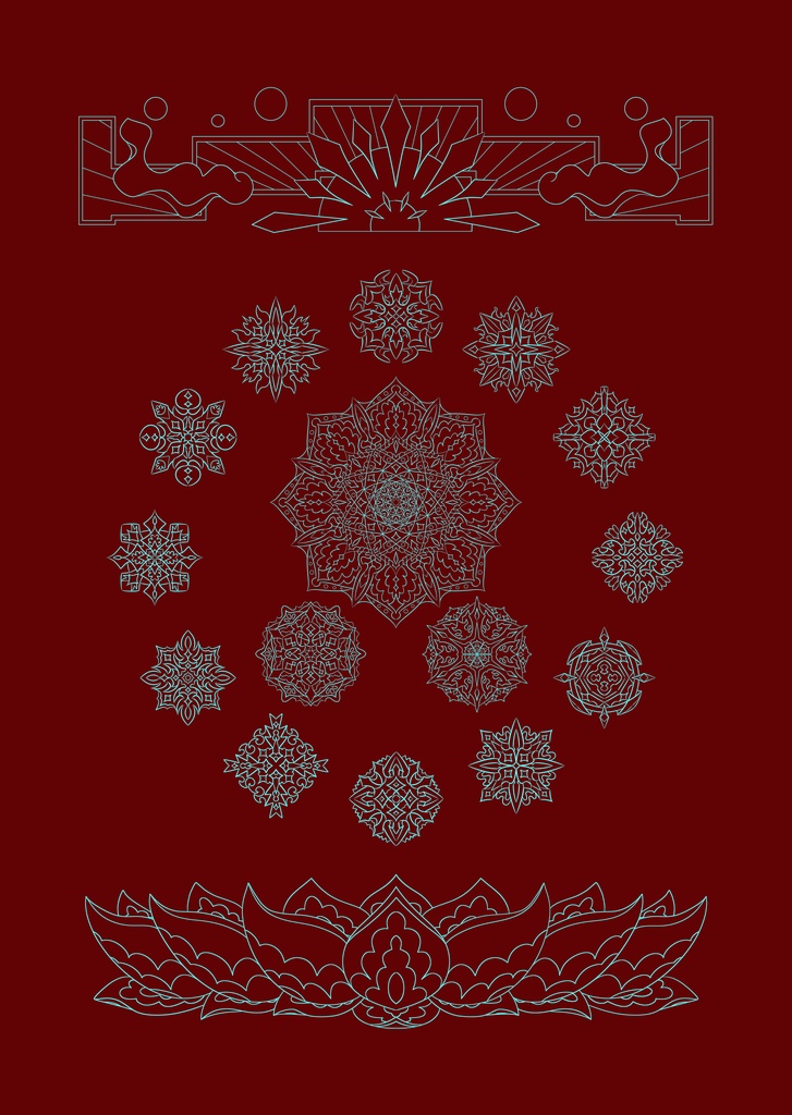 【ポストカード】線対薬師瑠璃光曼荼羅 全4種