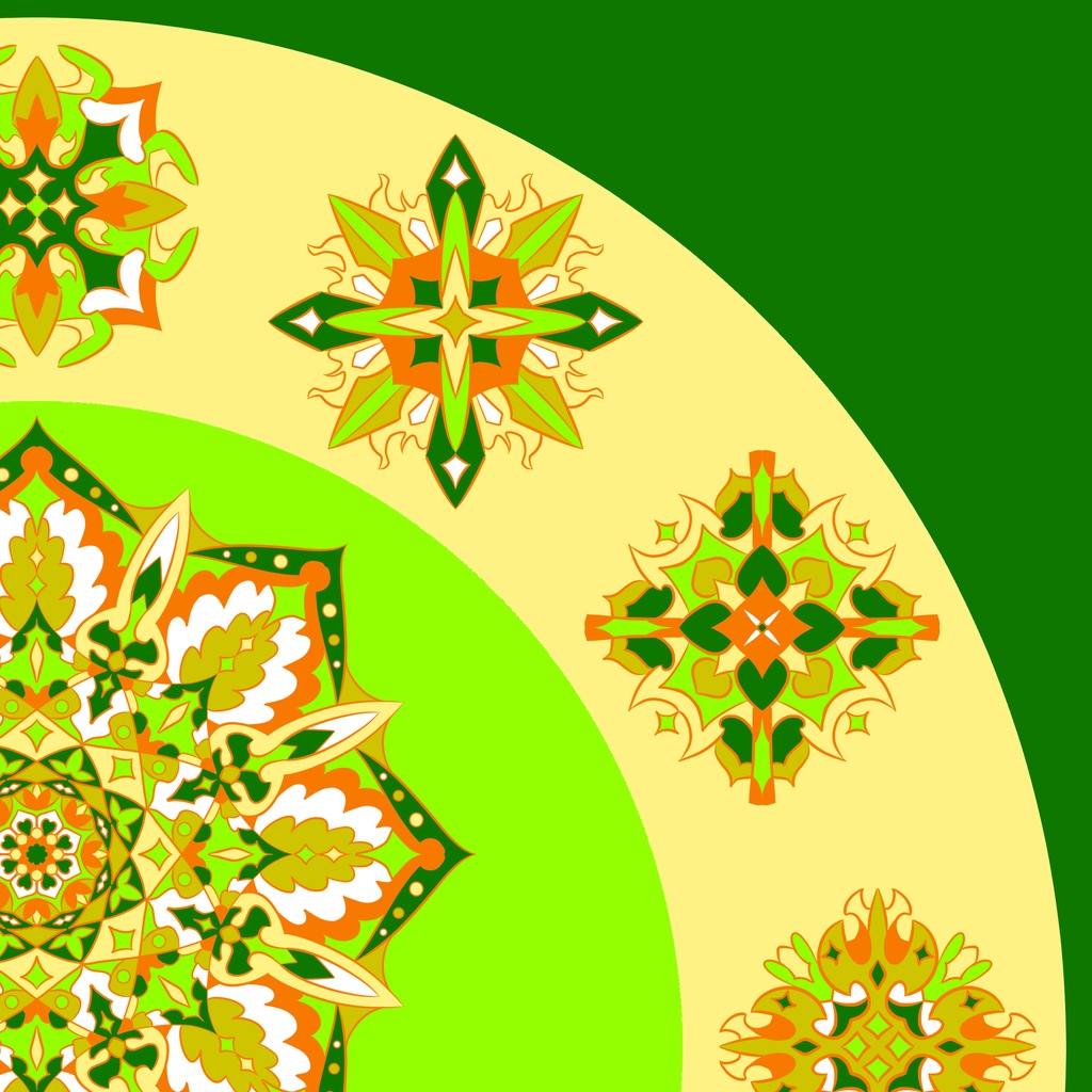 【ポスター】線対薬師瑠璃光曼荼羅《彩色》豪華版 緑① 全5サイズ