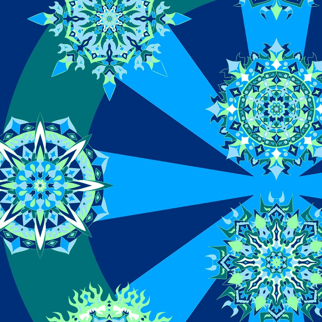 【ポスター】線対十忿怒尊曼荼羅《彩色》豪華版 青① 全5サイズ