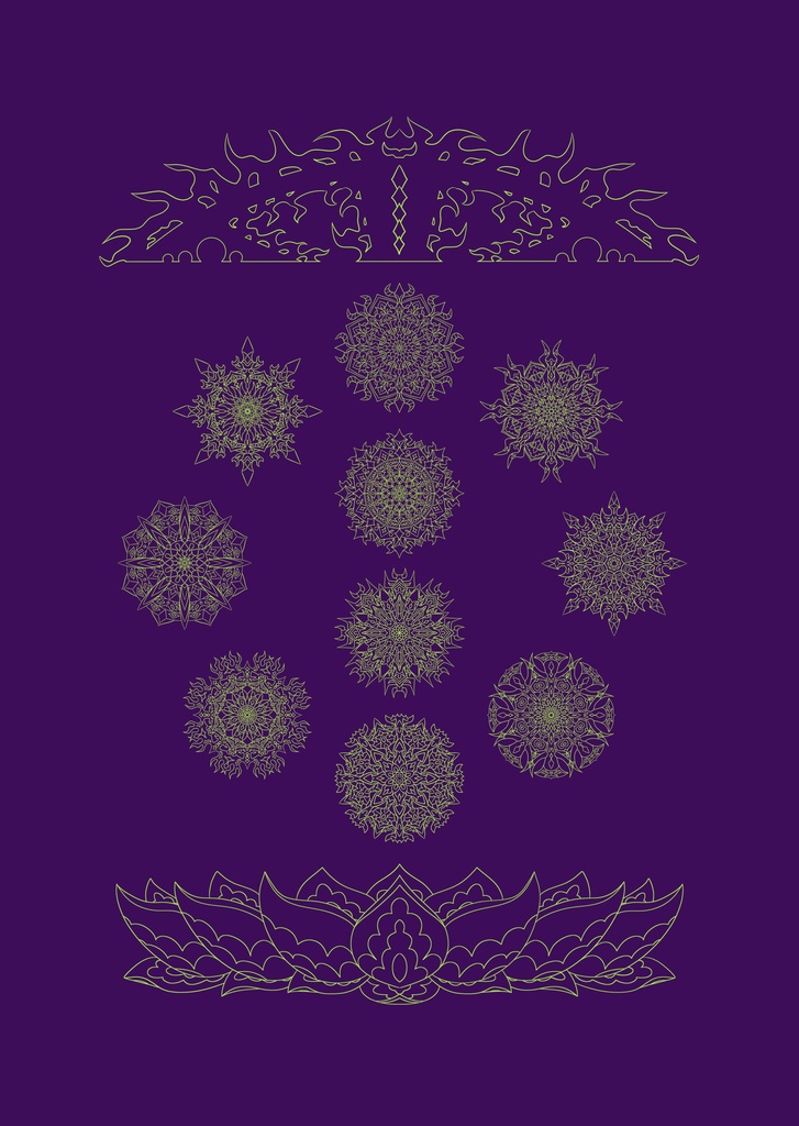 【ポスター】線対十忿怒尊曼荼羅　Purple　全5サイズ