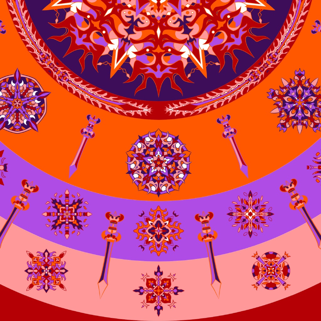 【ポスター】線対不動明王曼荼羅《彩色》豪華版 赤① 全5サイズ