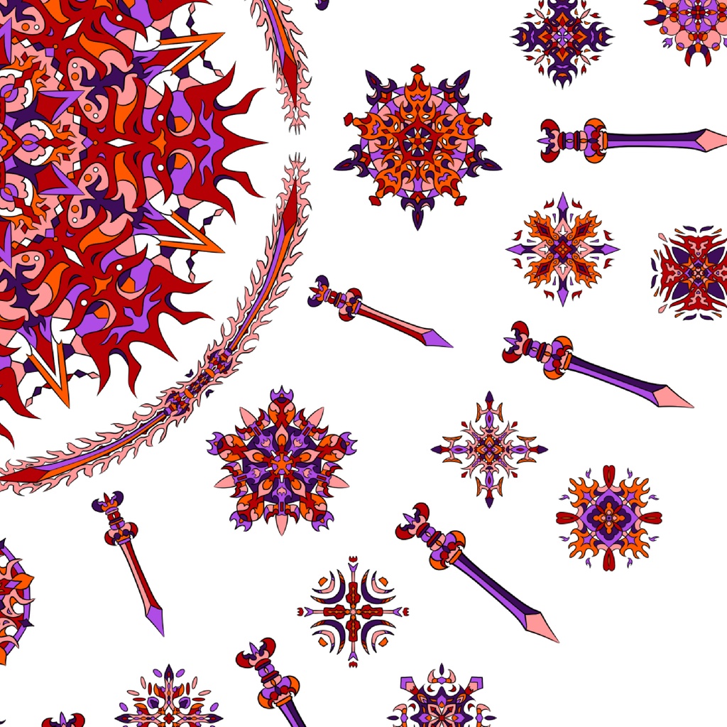 【ポスター】線対不動明王曼荼羅《彩色》豪華版 赤② 全5サイズ