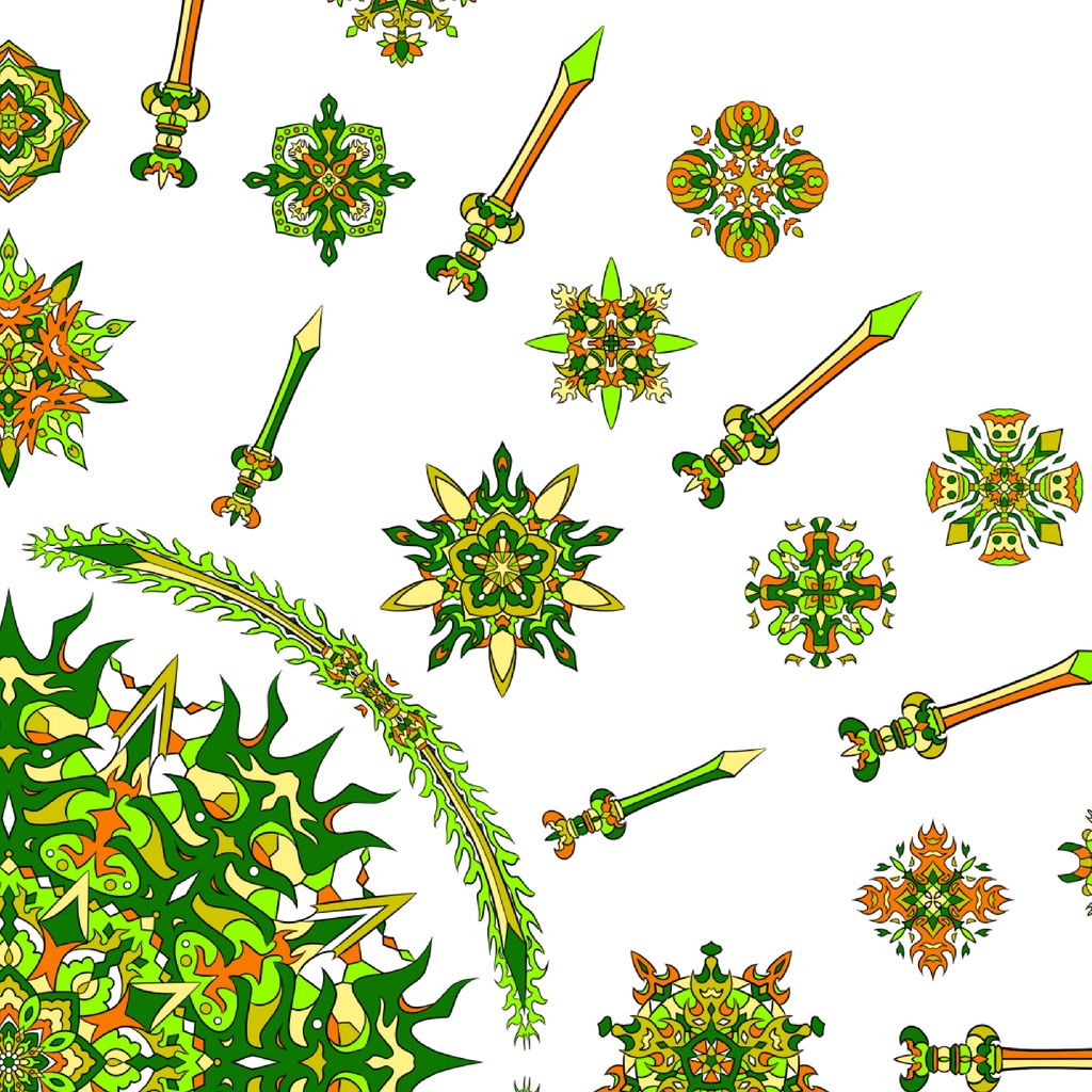 【ポスター】線対不動明王曼荼羅《彩色》豪華版 緑② 全5サイズ