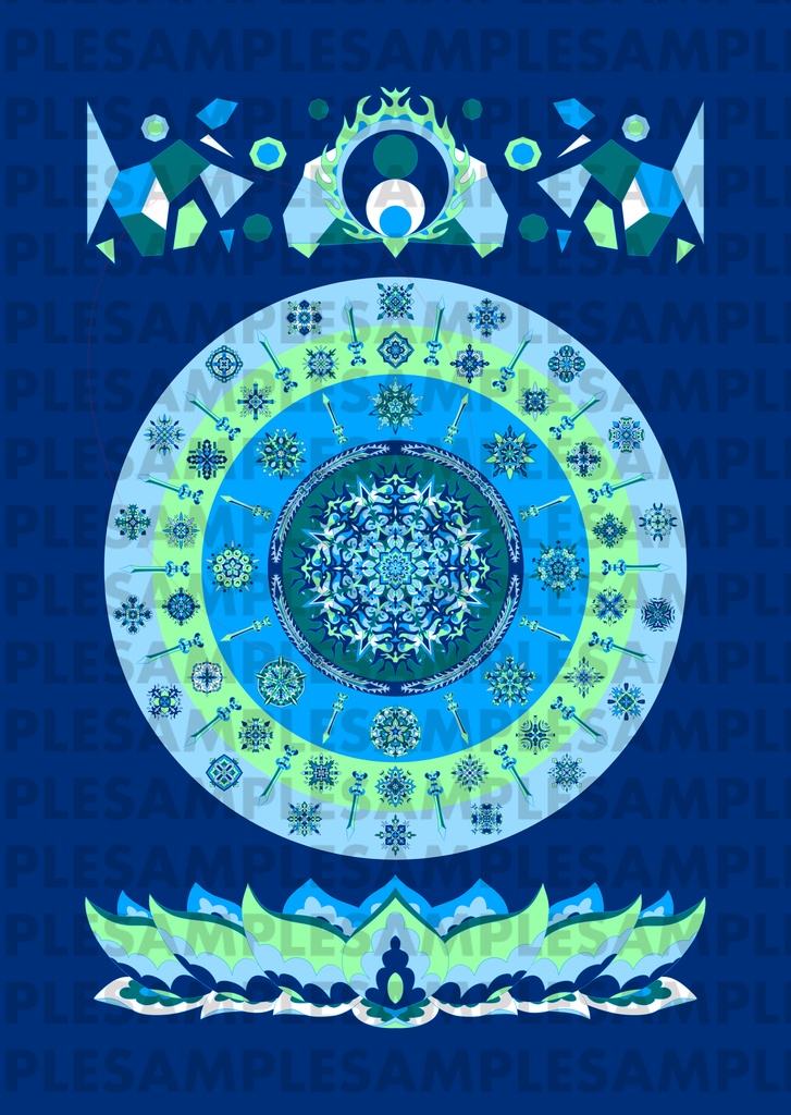 【ポストカード】線対不動明王曼荼羅《彩色》豪華版 全6種