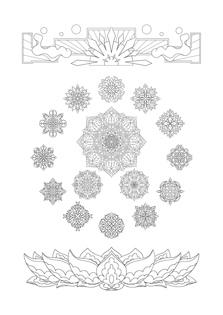【ポスター】線対薬師瑠璃光曼荼羅 White　全５サイズ