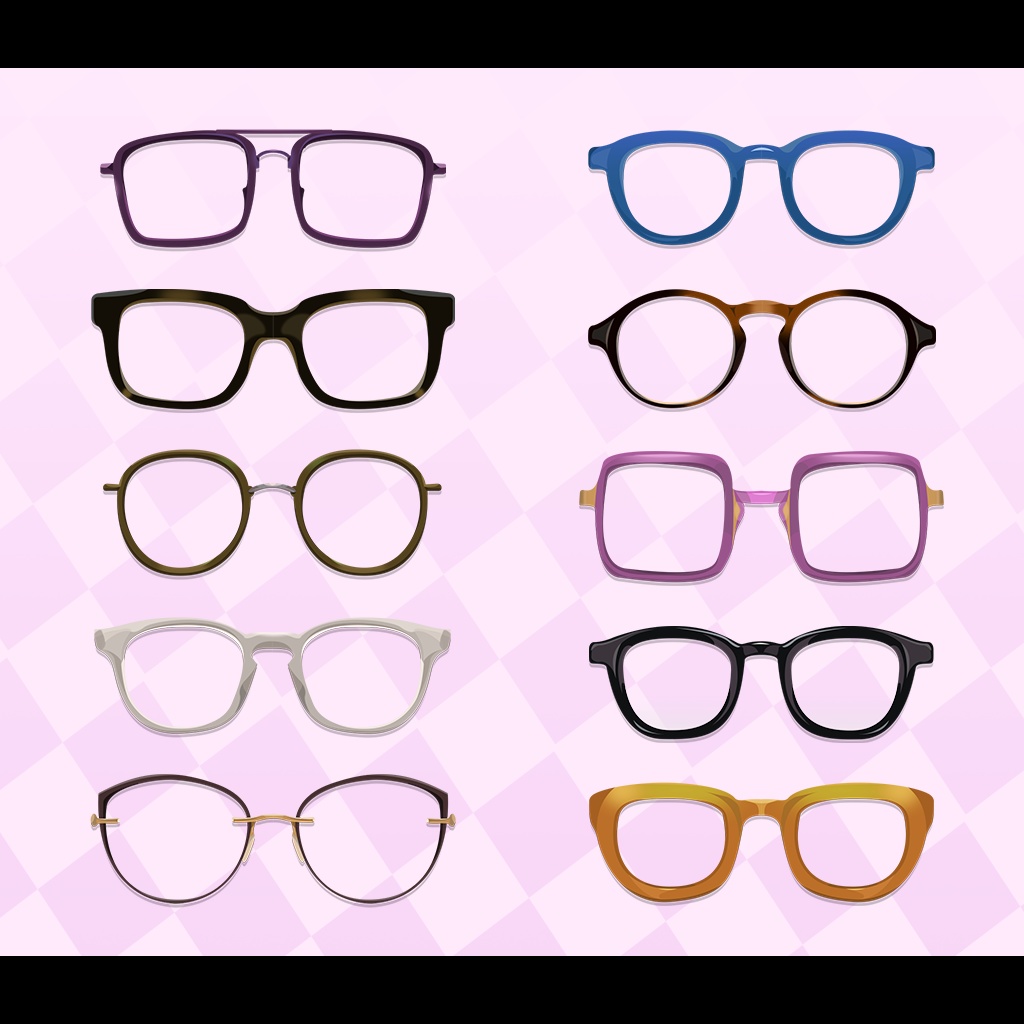 【40種類】眼鏡イラスト素材