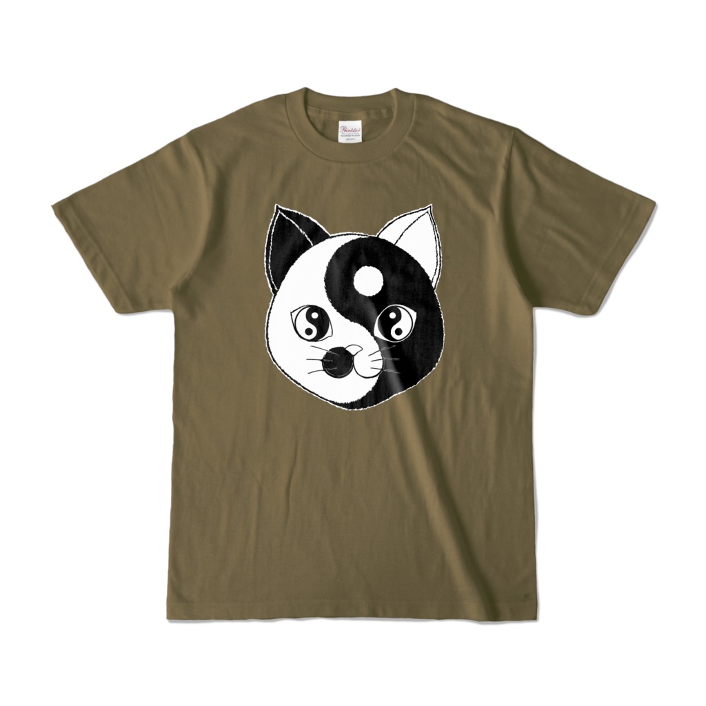 Yin and Nyang Tシャツ　オリーブ (濃色)
